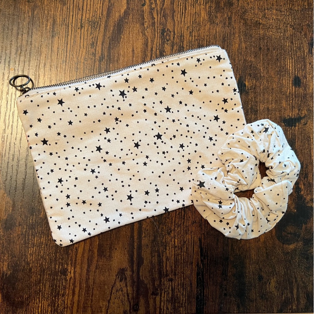 Madewell Matching Scrunchie and Makeup Bag